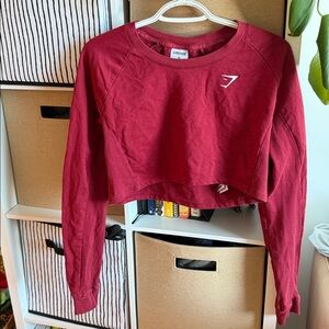 Gymshark Women's Red Long Sleeve Crop Top